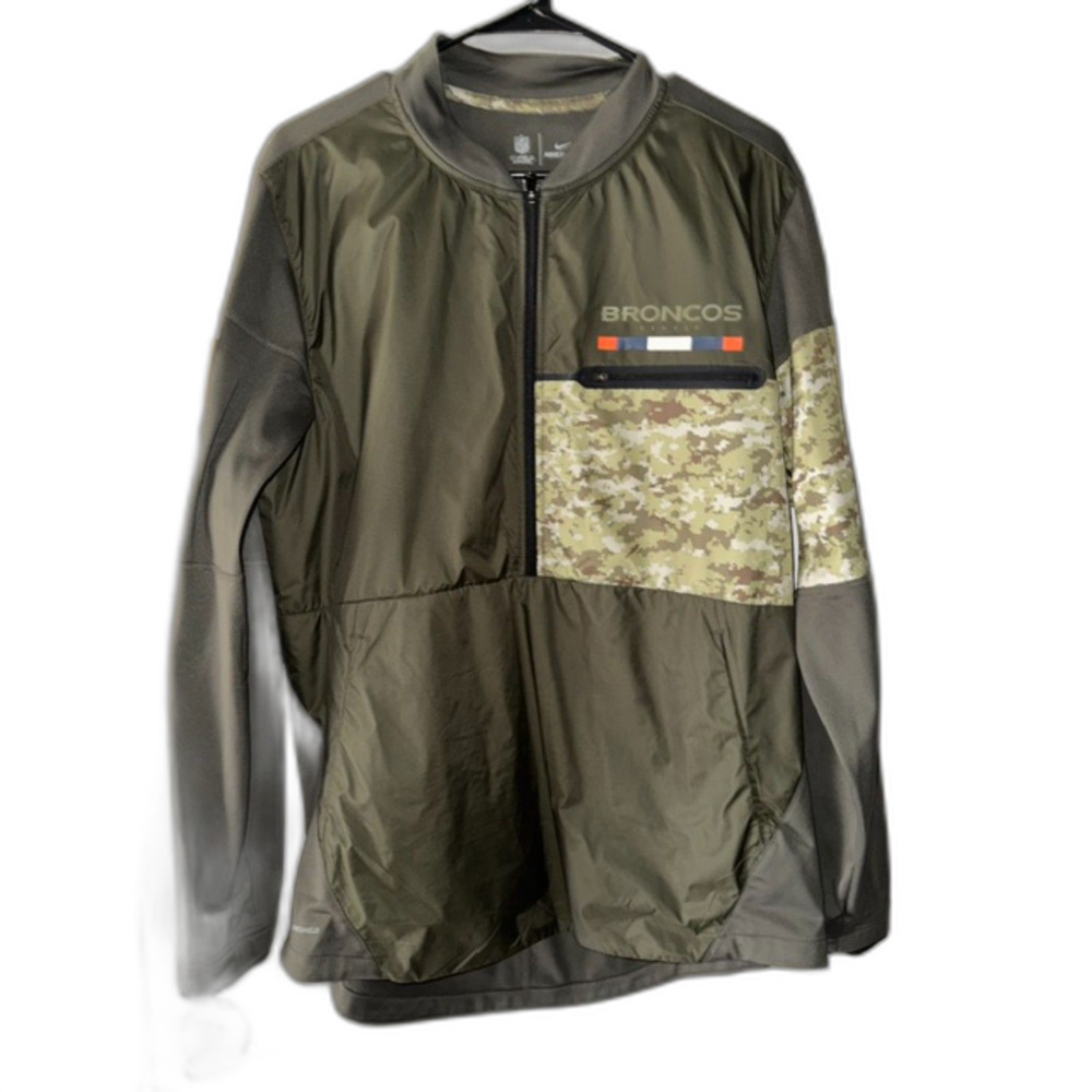 Denver Broncos Nike Shield Salute to Service 1/2-Zip Hybrid Jacket Sz M